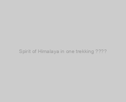 Spirit of Himalaya in one trekking ????